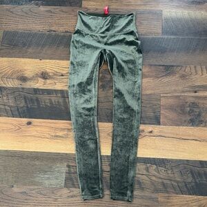SPANX Green Velvet Leggings